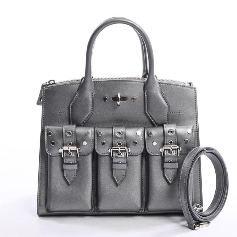 Louis Vuitton City Steamer PM Handbag Calf Silver Gray